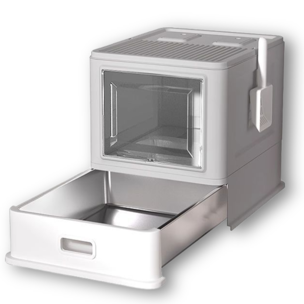 모듀냥 올스텐 고양이화장실 대형 배변통 위생적인 후드형 스테인레스, 1개, 연그레이밀폐 90,000원