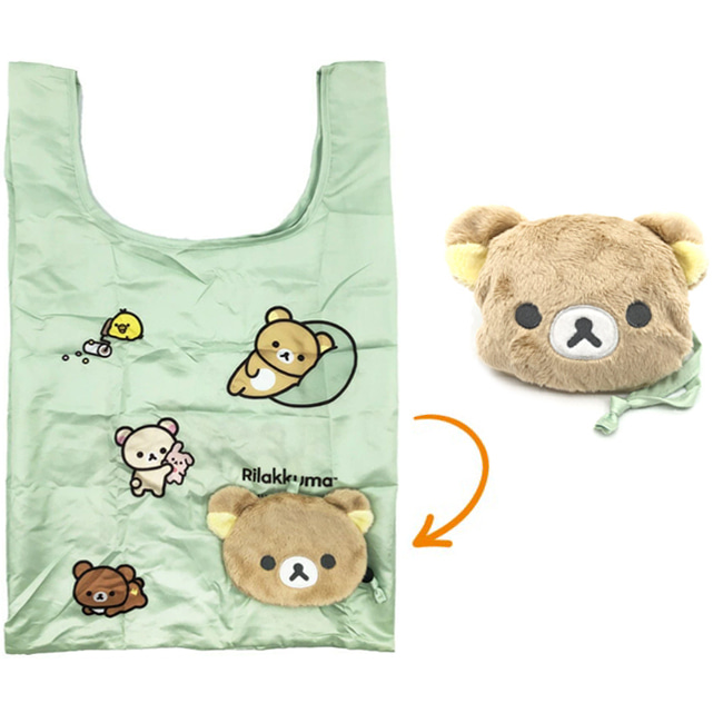 리락쿠마 수납 에코백 접이식 장바구니 시장가방 휴대용 쇼핑백 폴딩 보조가방 캐릭터 에코백 31,900원