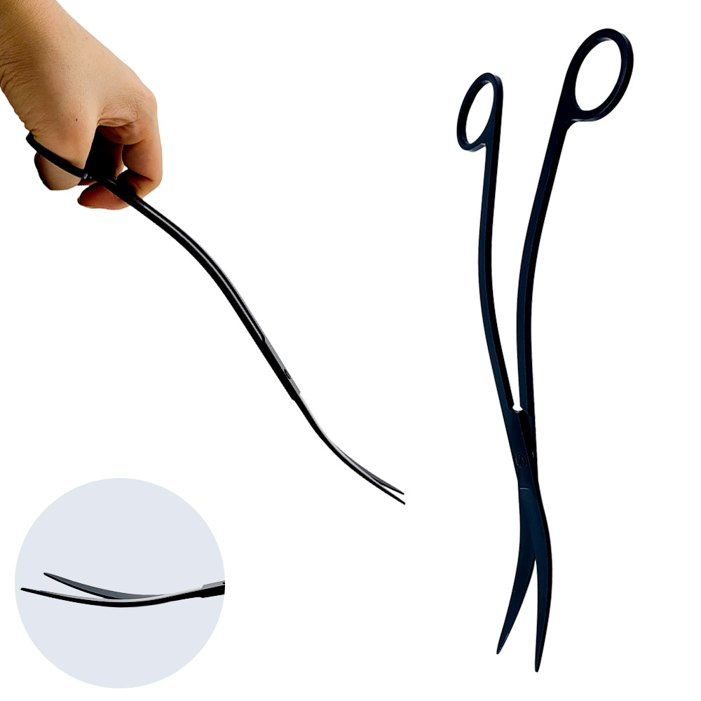 물멍 프리미엄 수초 가위 25cm 웨이브 블랙 스테인리스 수초전용 트리밍 가위 웨이브형 검정 8,970원