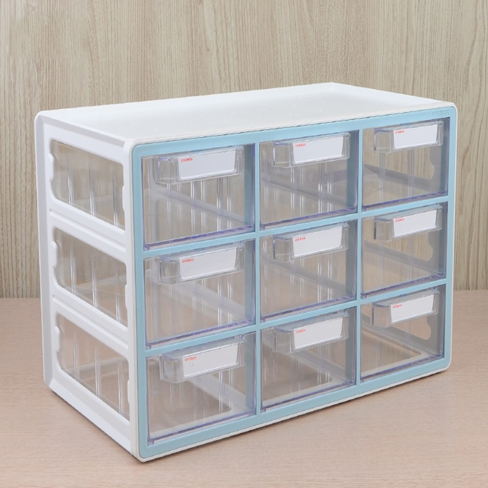 이샵 서랍형 시스템멀티박스 3단 9칸 민트 사무실정리함 사용이편리한 사무실수납함, 1개 40,000원