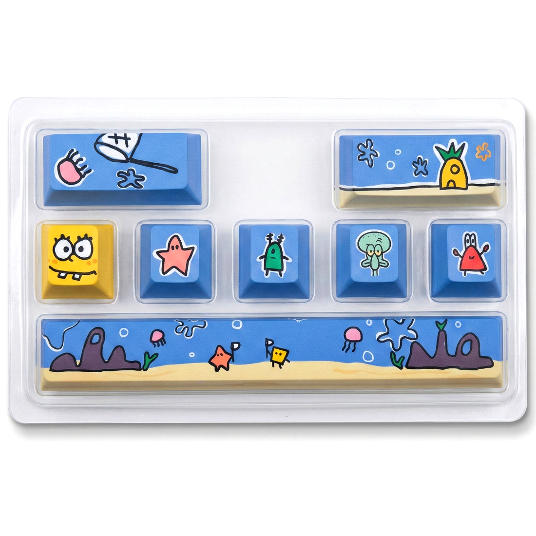 에버샵 귀여운 커스텀 기계식 키보드 스폰지밥 포인트 키캡 8종 세트 12,800원