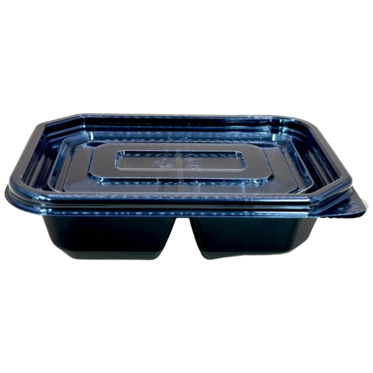 사각반찬2구 반찬소분용기 2칸반찬용기 (지담202-2) 검정 100세트, 1000세트, 검정(평뚜껑), 현재가 176,390원