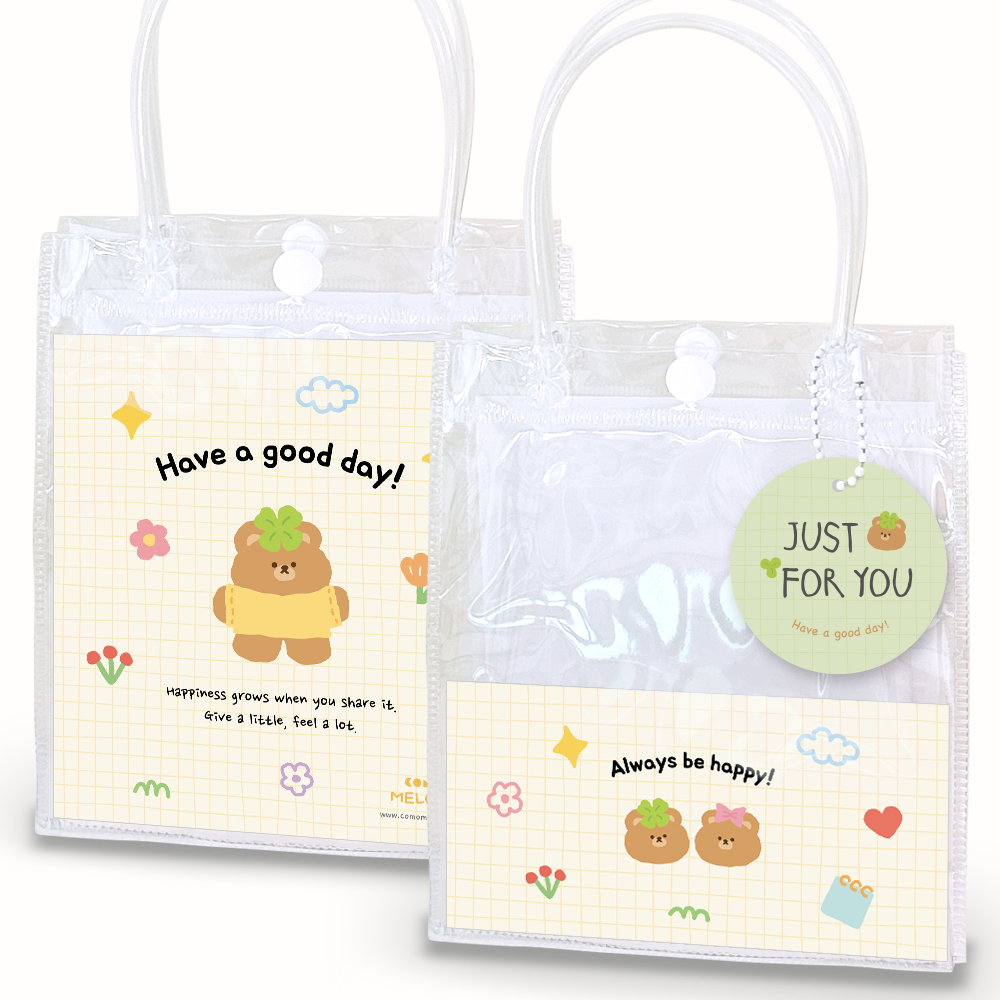 [꼬모멜로소] PVC 리유저블 디자인 구디백 투명 비닐 답례품 쇼핑백 40,240원