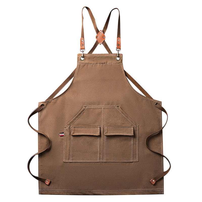 뷰레이터닷컴 라벨르 두꺼운 데님 캔버스 생활방수 고급 앞치마, 브라운, 1개 12,000원