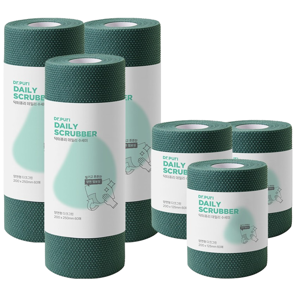 닥터퓨리 엠보싱 일회용수세미 대형 60매+소형 60매 혼합세트 33,700원