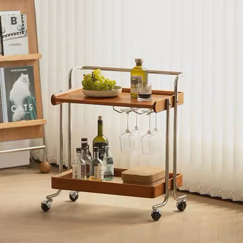 로얄다이아 우드트롤리 미드센츄리 이동식 트롤리 웨건 카트, 우드트롤리 / 우드 139,900원