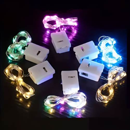 공작공예 LED 와이어 미니전구 10구 색상선택 건전지포함 3,200원