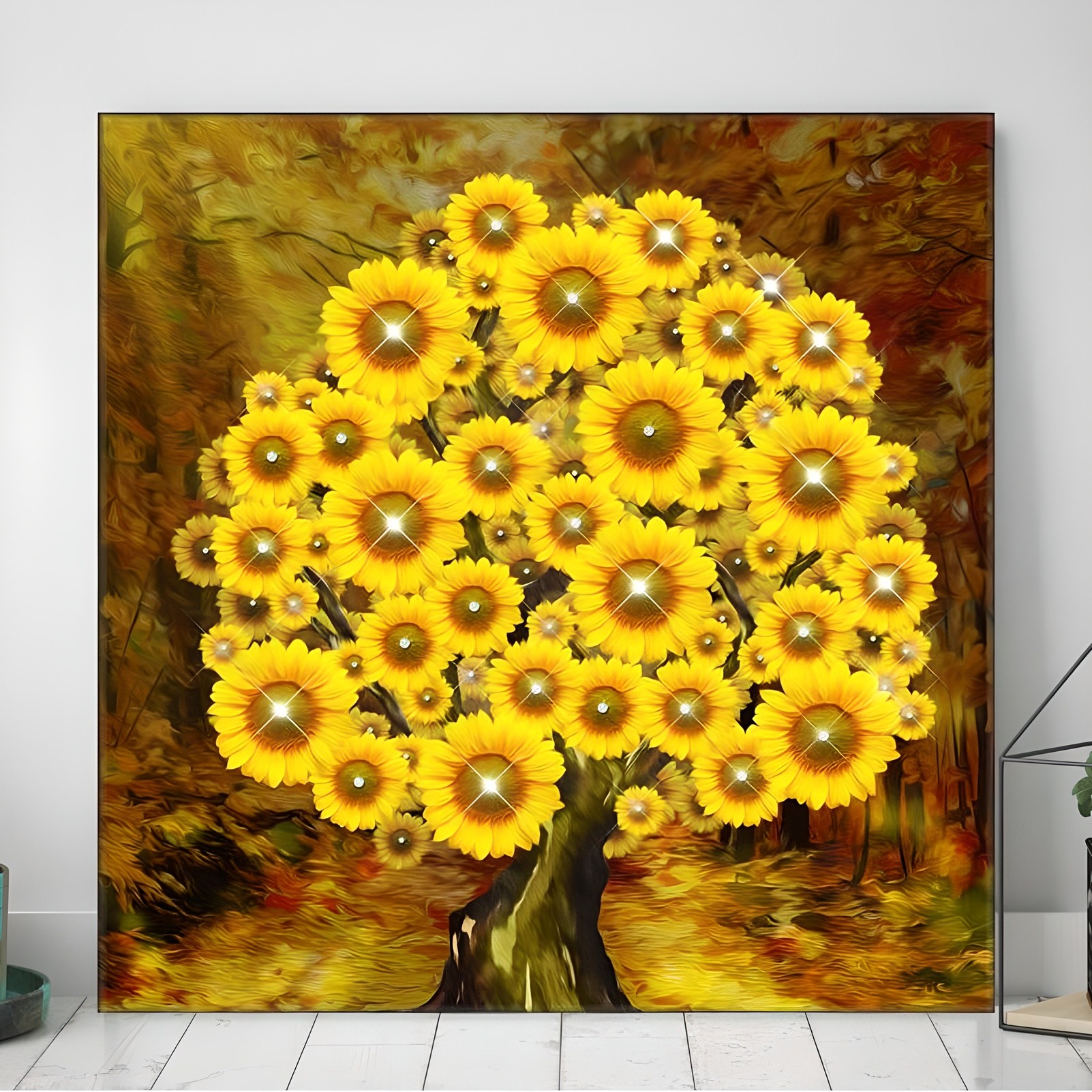 피앤피몰 보석 해바라기 액자 풍수지리인테리어 돈들어오는 그림, 1개, 해바라기나무-그린 89,000원