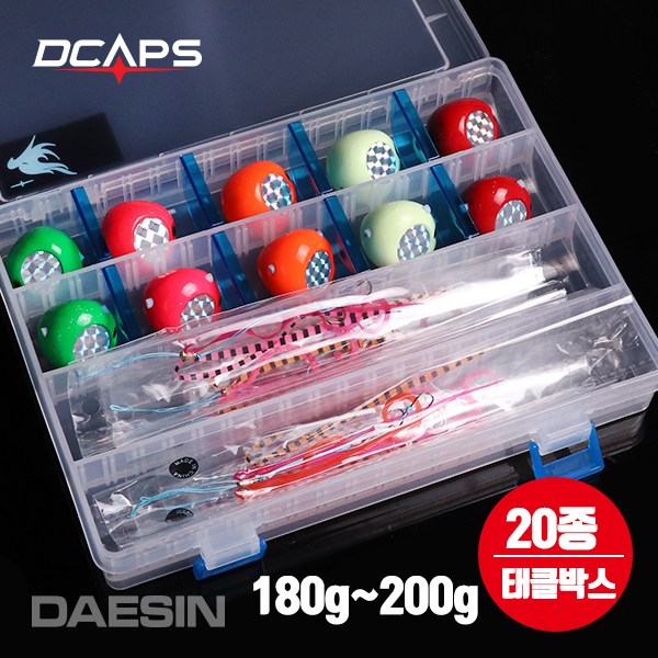 디캡스 참돔타이라바 헤드 스커트 20종+태클박스 참돔루어 180g 200g 루어/플라이훅 70,000원