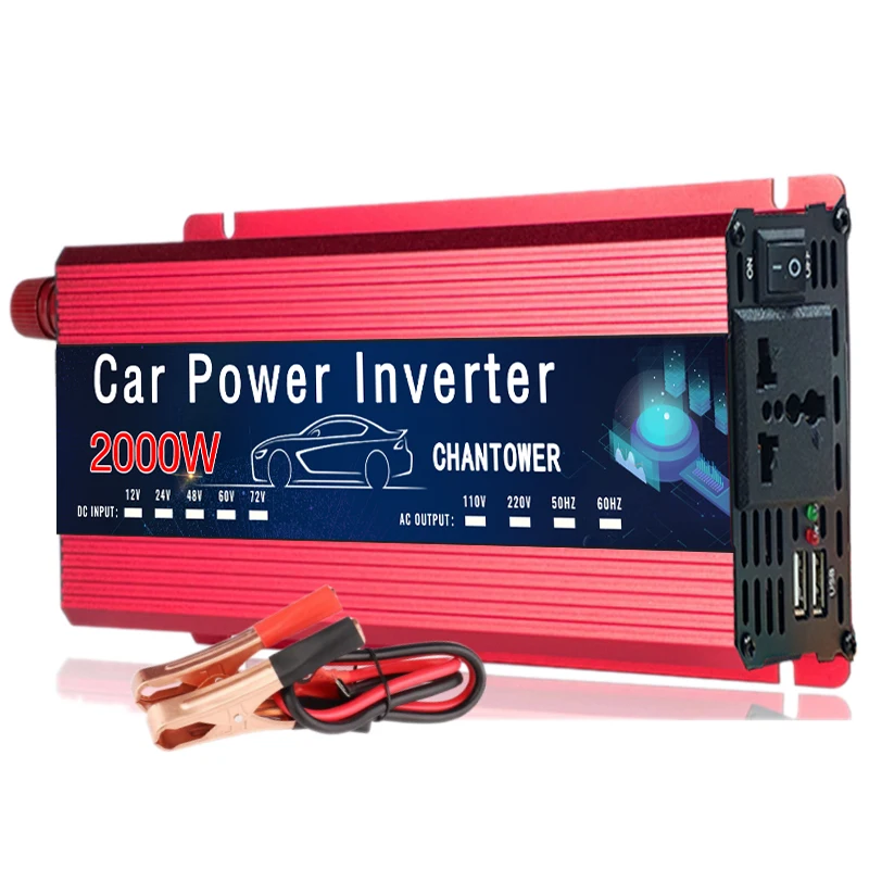 6000W 범용 듀얼 전압 DC 12V/24V 48V/60V/72V에서 220V AC 순수 사인파 인버터, 2개의 콘센트, LCD 디스플 51,800원