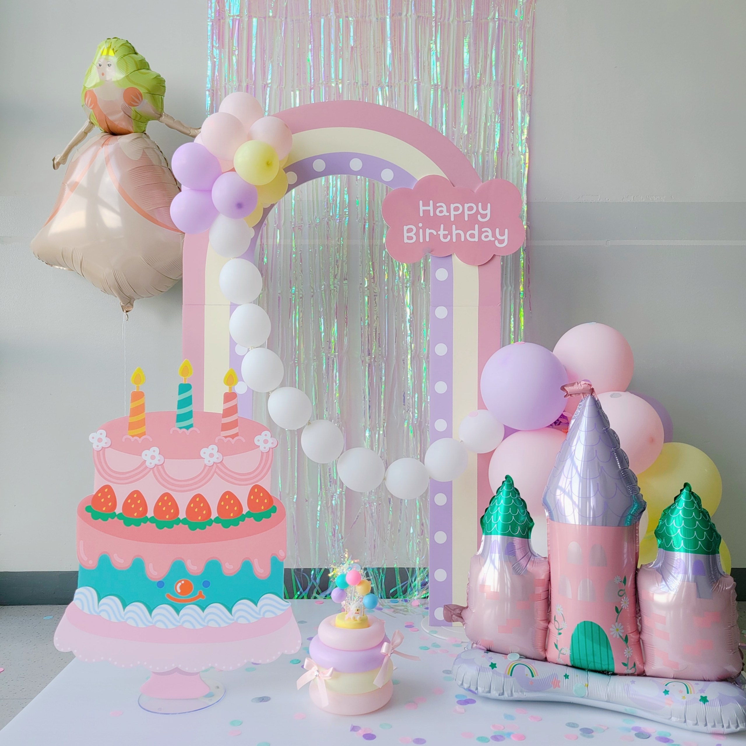 마블파티 러블리 무지개 케이크 파티보드 포토존 42,000원