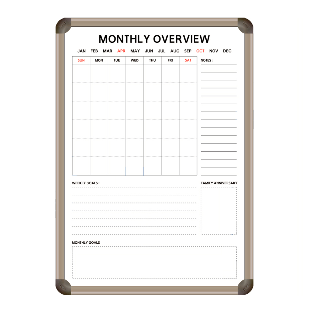 월중 월간 계획표 행사표 달력칠판 먼슬리 메모 화이트보드 500x700 주문제작 49,000원