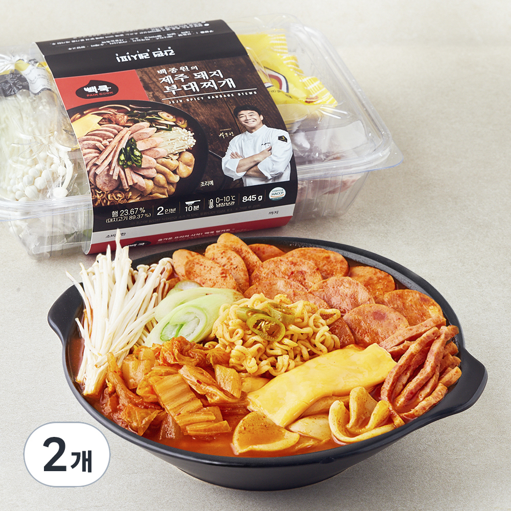 [로켓프레시] TBK 백종원의 제주 돼지 부대찌개 밀키트, 845g, 2개 25,020원
