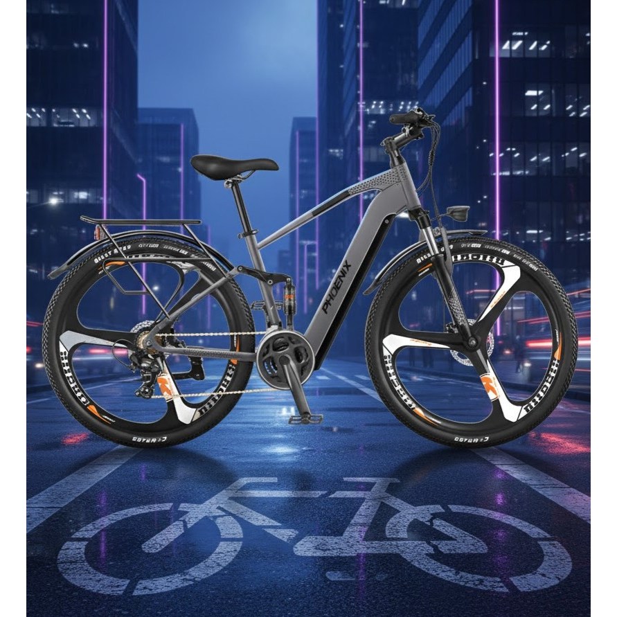 Wargon 리튬 배터리 MTB 전기자전거 전동 26인치 29인치 휠 출퇴근 산악, 일반형 26인치 통합휠(그레이), 알루미늄 합금 1,357,900원