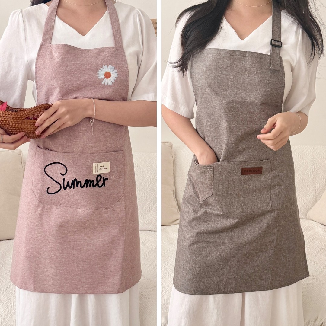 1+1 라움앤 예쁜 생활 방수 앞치마 2장 주방 카페 어린이집, 1세트, 핑크 + 브라운 15,900원