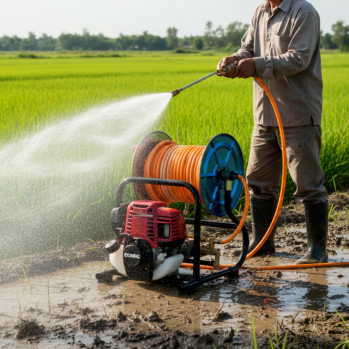 에코딕 4행정 동력분무기 100M 호스 농업용 엔진분무기 600평 작업 농약 살수기 고압, 100세트 369,000원