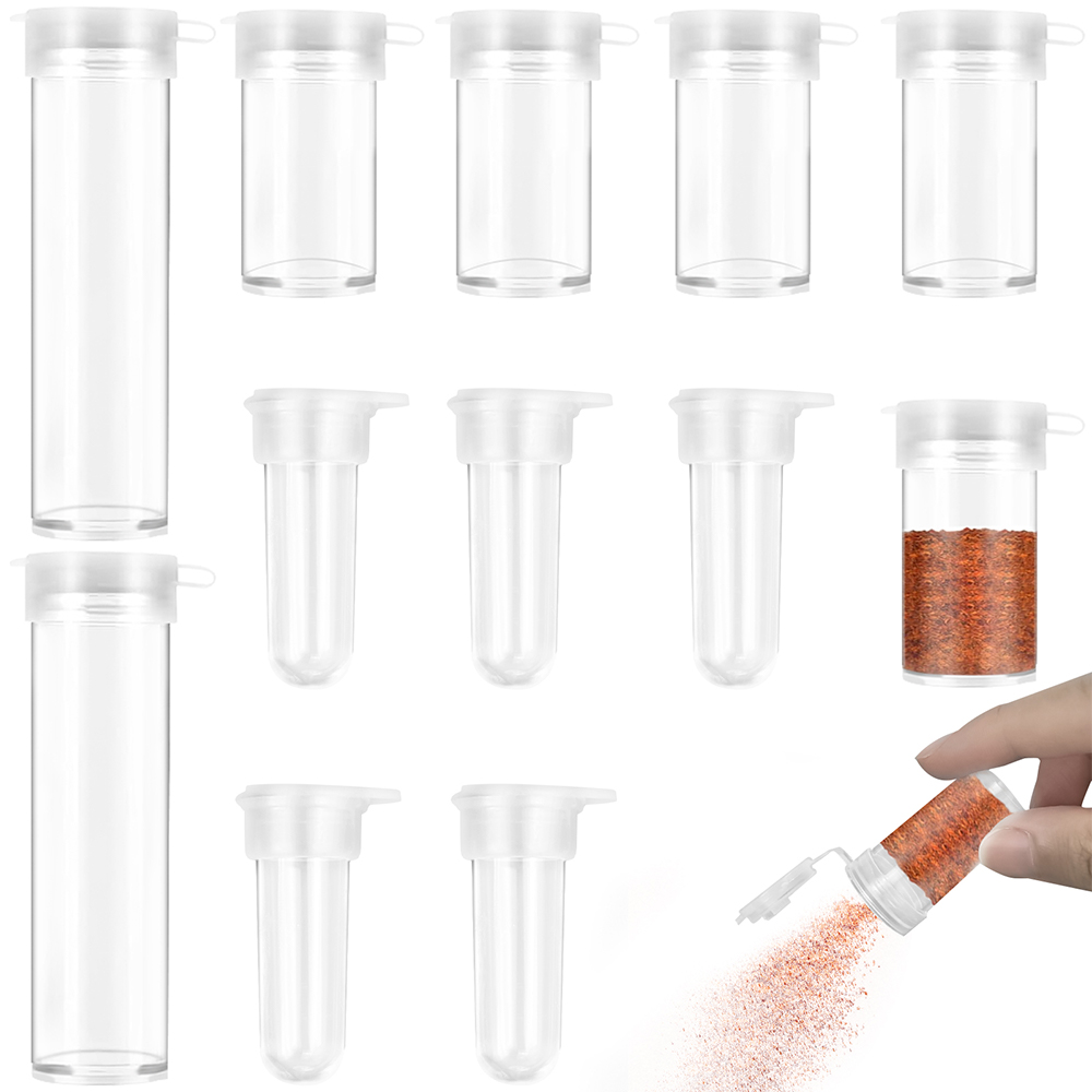 12 개, 여행용 미니 소금 통, 3g, 5g, 10g 작은 소금과 후추 양념 통, 뚜껑이있는 플라스틱 양념 통, 투명한 플라스틱 소금 통, 야외 캠핑용 휴대용 소형 후추 밀 9,290원