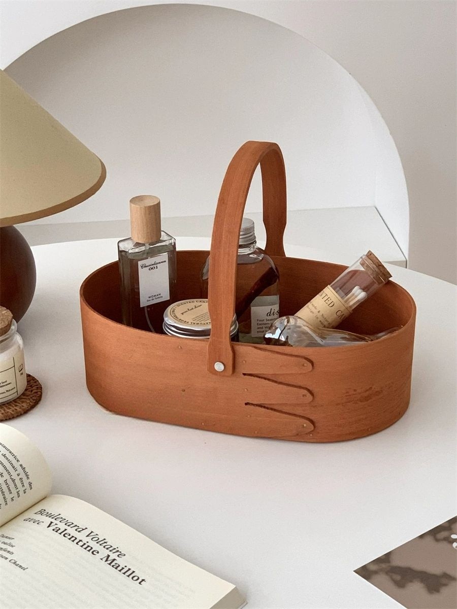 우드 셰이커박스 트레이 핸들 바구니 수납 모던 쉐이커박스 오벌 스몰 빈티지 보관함 라운드 스타일 A, 스타일 A 16,800원