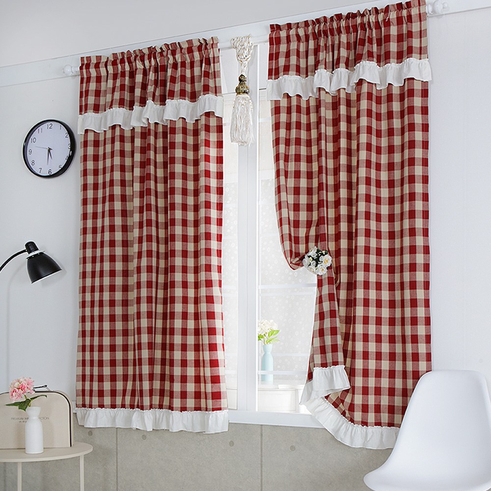 커튼이샵 선염 체크 커튼 2p 세트 79,800원