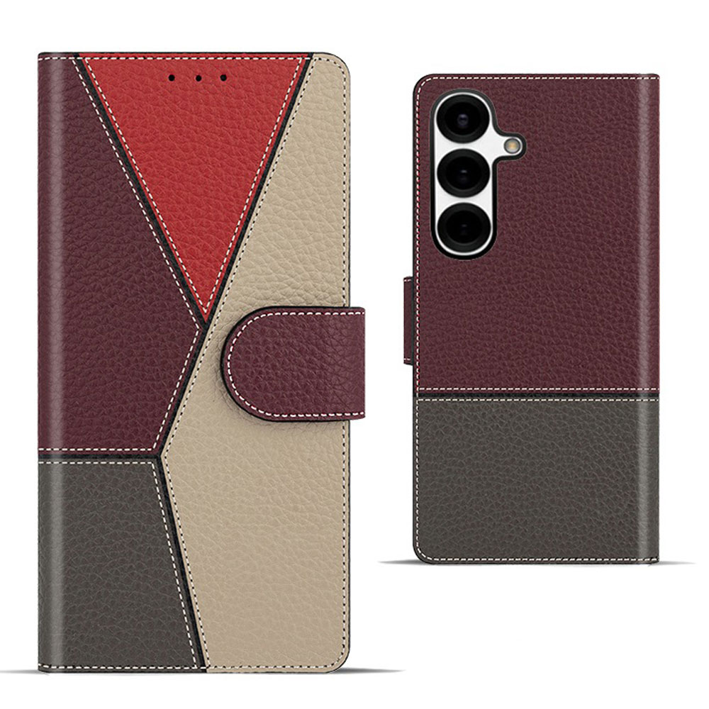 갤럭시퀀텀6 A566 - 큐비크 천연소가죽 패턴 다이어리 카드수납 3장 지폐수납 핸드폰케이스 28,800원