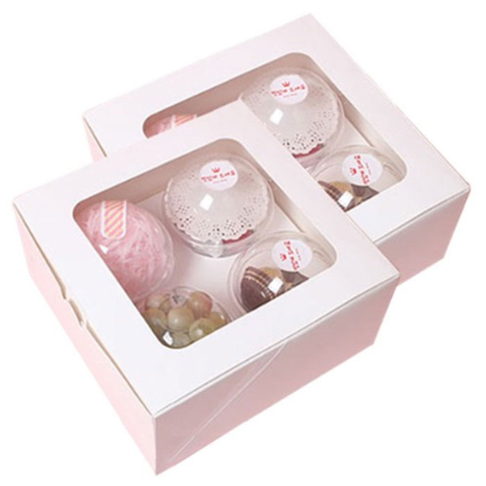 간식 4구 창문형 상자 2p + 홀더 2p + 머핀컵 8p + 돔뚜껑 8p 세트 6,600원