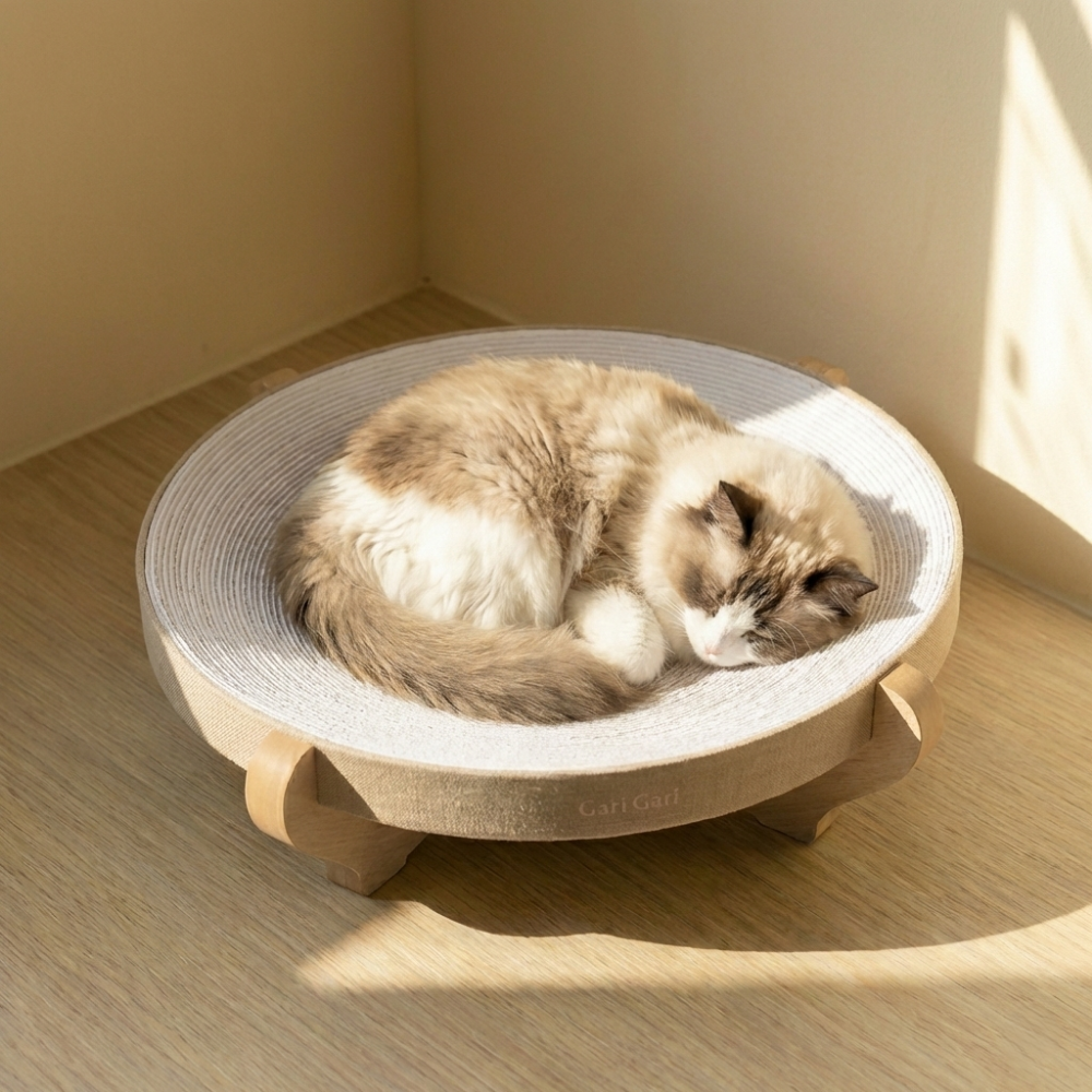 고양이 스크래쳐 대형 원목다리 양면 스크래처 원형/타원형 고밀도, 1개, 웜 그레이 35,680원