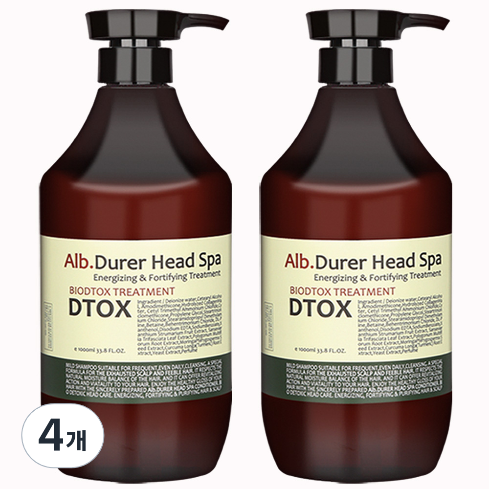 바이오디톡 손상머리 클리닉 헤어팩 대용량 단백질 트리트먼트, 4개, 1L 85,390원