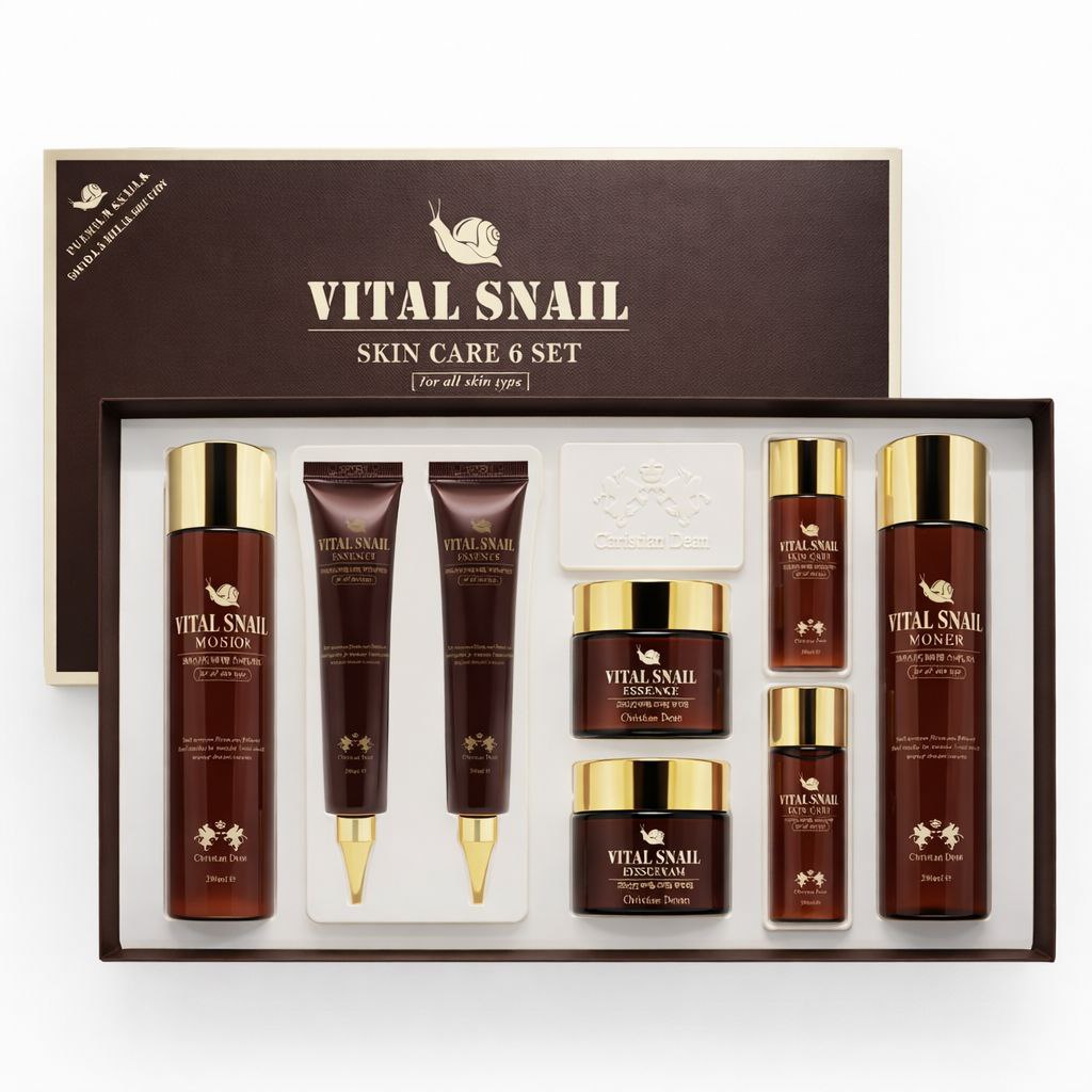 크리스찬 딘 바이탈 스네일 스킨케어 6종 세트(+여행용2종) 화장품선물세트 엄마선물 어버이날선물 가성비화장품, 1세트 32,500원