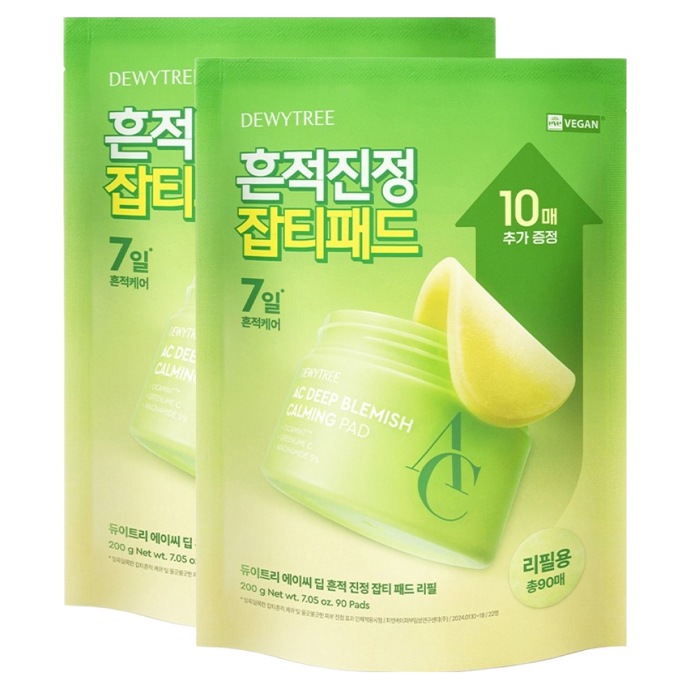 듀이트리 AC 딥 흔적 진정 잡티 패드 리필 200g, 90매입, 2개 24,900원
