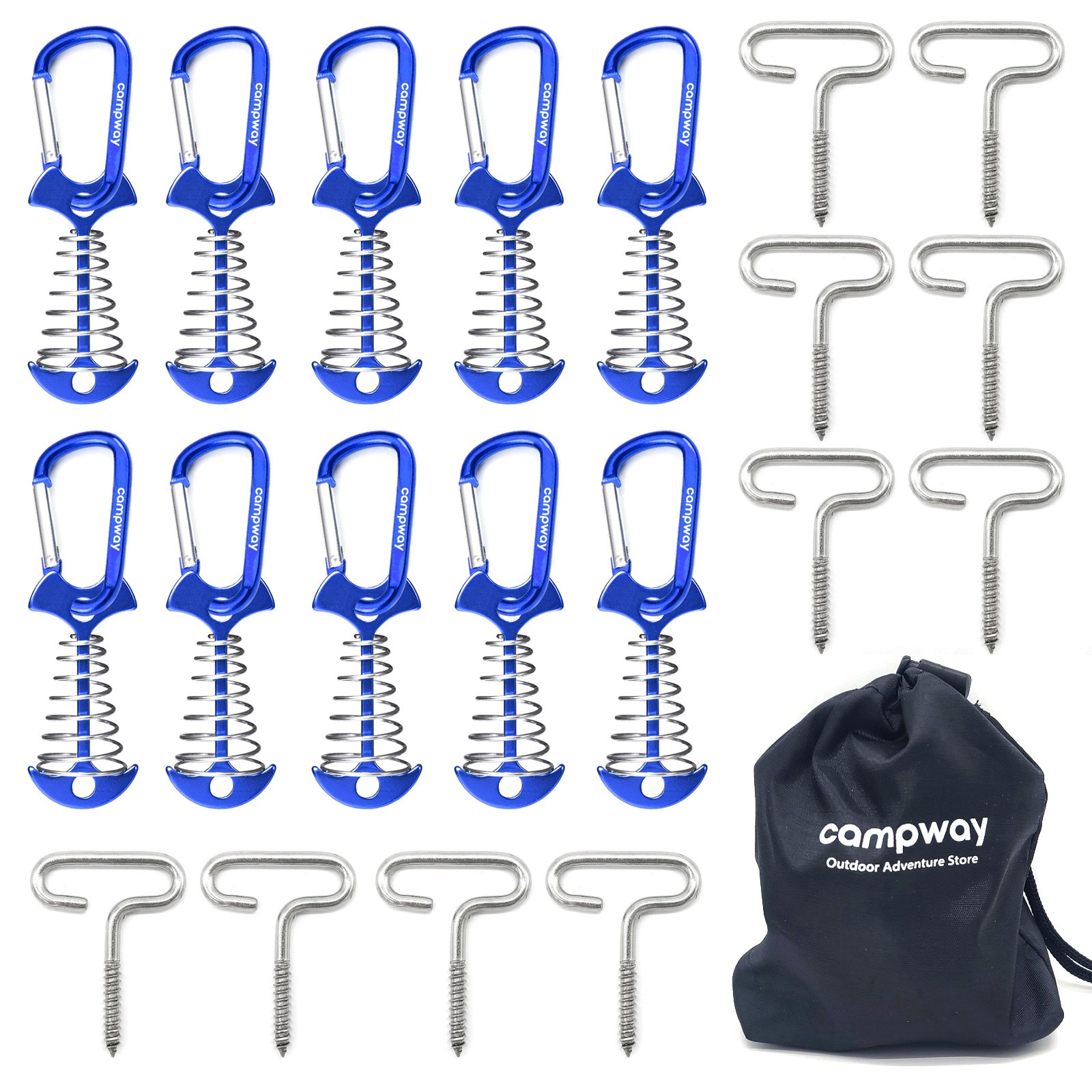 캠프웨이 데크팩 10p+카라비너10p+나사팩10p+보관주머니 총 31종 세트 13,800원