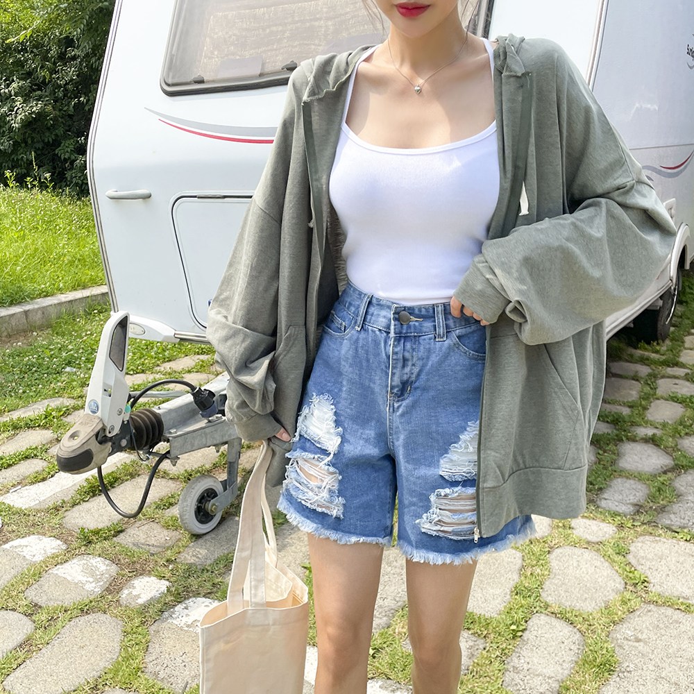 토마토팩토리 해짐 4부 반바지 디스트로이드 청반바지 여름 데님 팬츠 16,900원