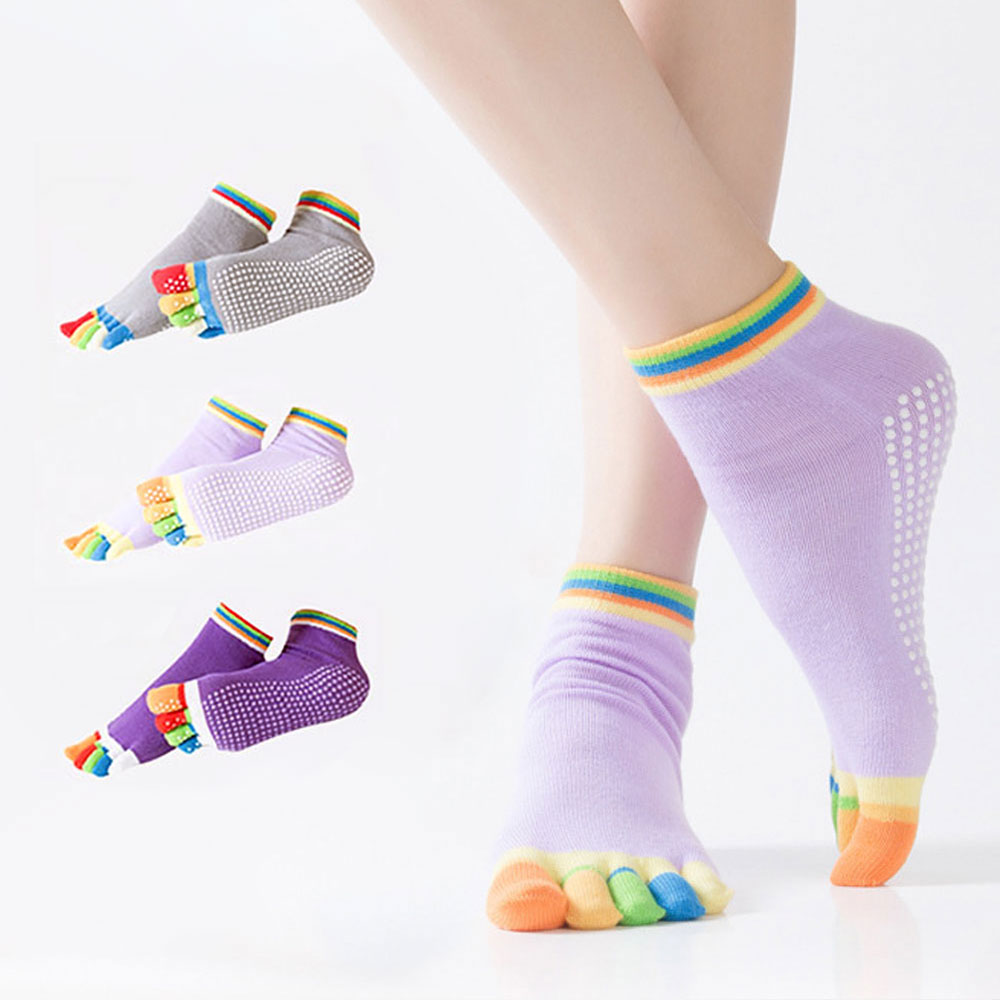 에델린 여성 컬러풀 논슬립 토삭스 필라테스 발가락 양말 3켤레 8,500원