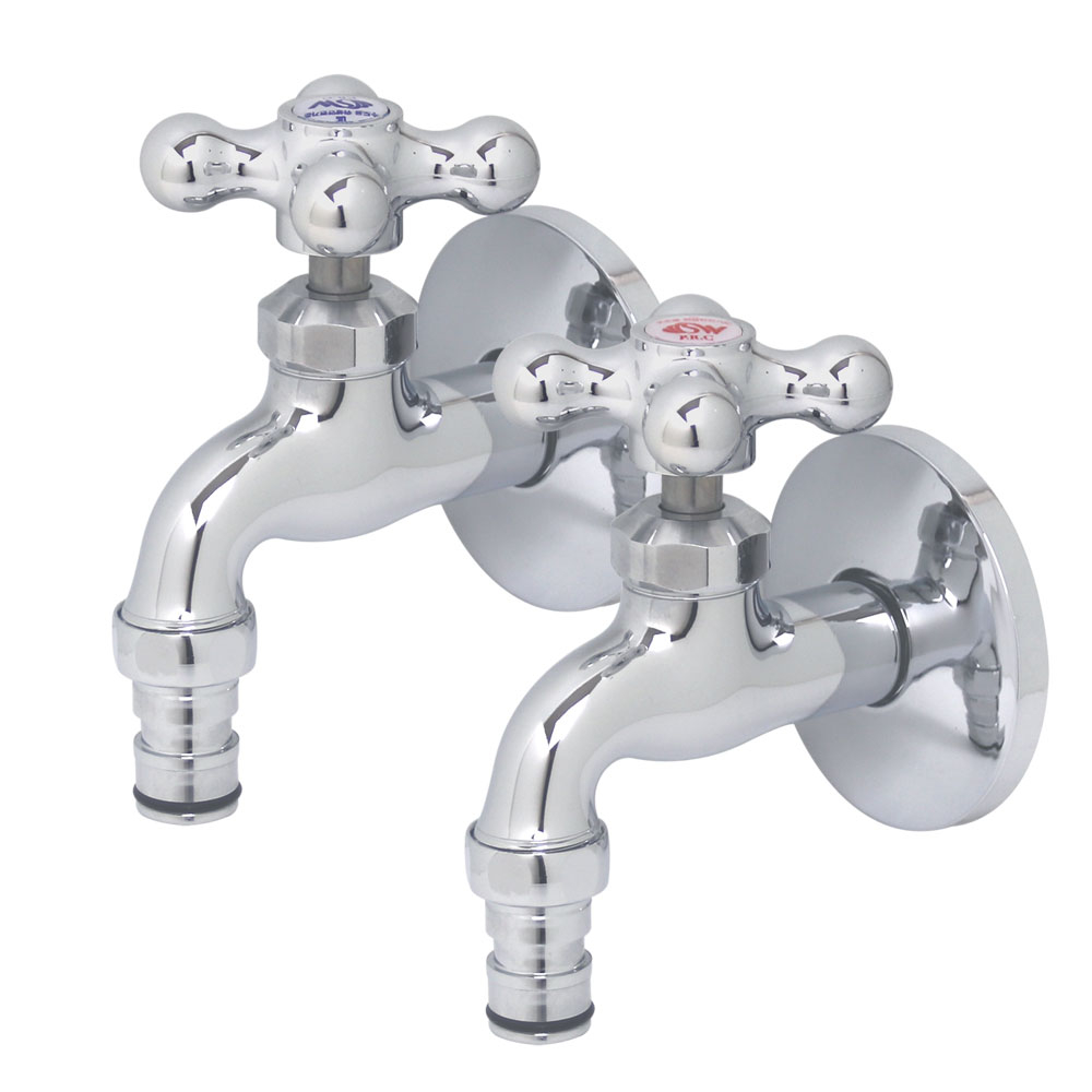 에이치바스 냉수온수세트 KC인증 고급형 십자핸들 커플링 세탁기 수도꼭지 베란다 발코니 수전, 1개 14,800원