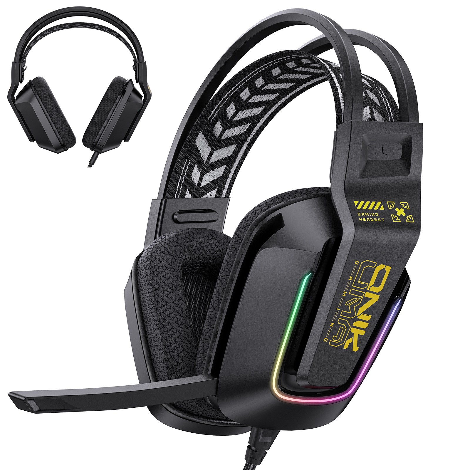 ONIKUMA 게이밍 헤드셋 유선 노이즈캔슬링 마이크 PC PS4 33,490원