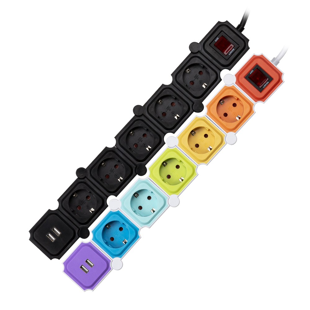 유커먼 요리조리 꺾이는 디자인 고용량 USB 멀티탭 5구, 1개, 블랙+블랙, 1.5m 34,500원