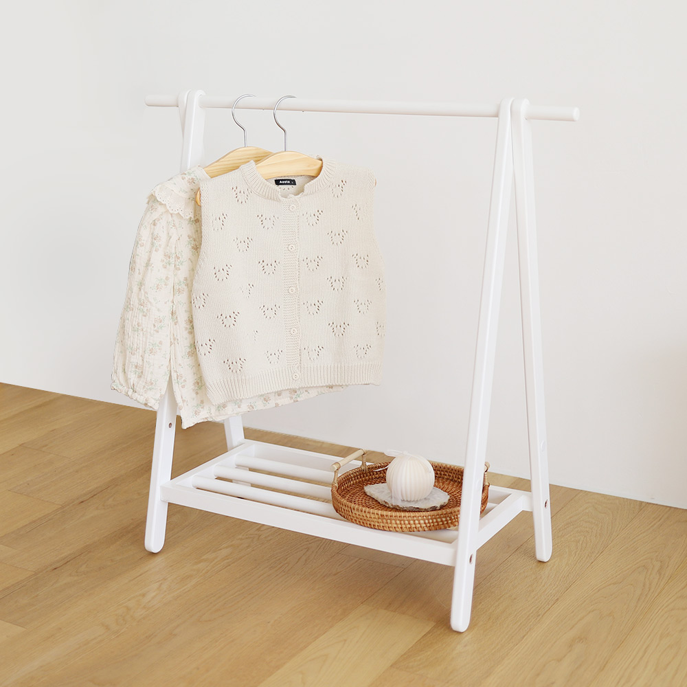 컴팩트 유아 원목 스탠드행거, 화이트 36,900원