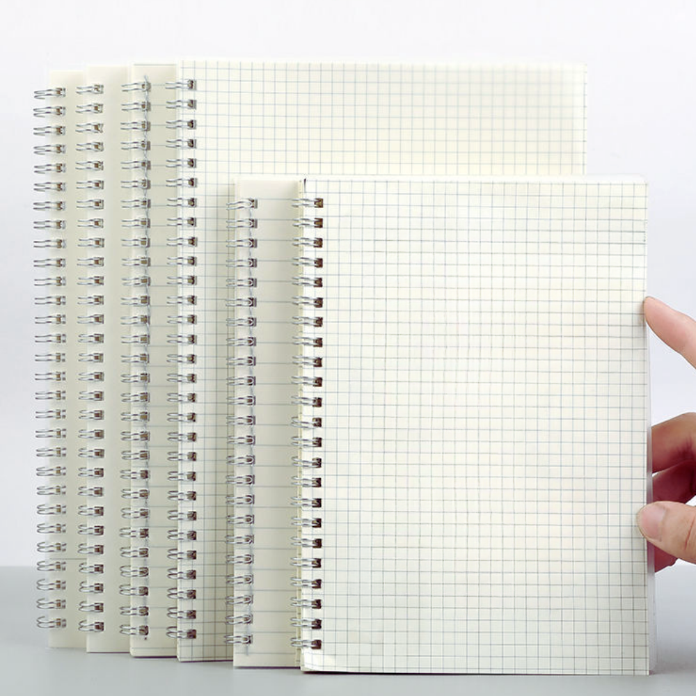 Pyunri 투명 pp 표지 스프링 노트 A5 라인 4권, 그리드 9,880원