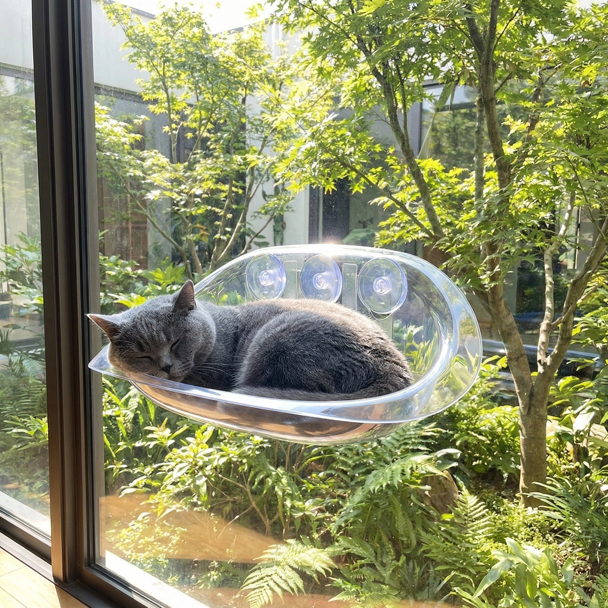 혼반홈 고양이 3중 강력흡착 투명 해먹 창문 해먹, 1개, 투명 44,900원
