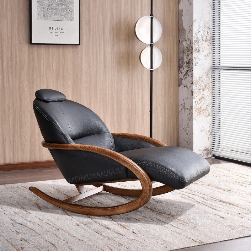 엔리프 원목흔들의자 가죽 라운지 릴렉스 인테리어 엔틱 소파 체어 520,800원