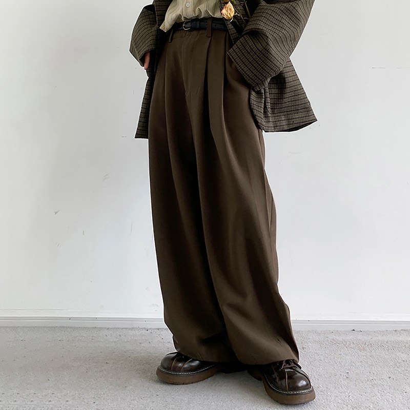 스몰더 남자 밴딩 핀턱 와이드 슬랙스 24,300원