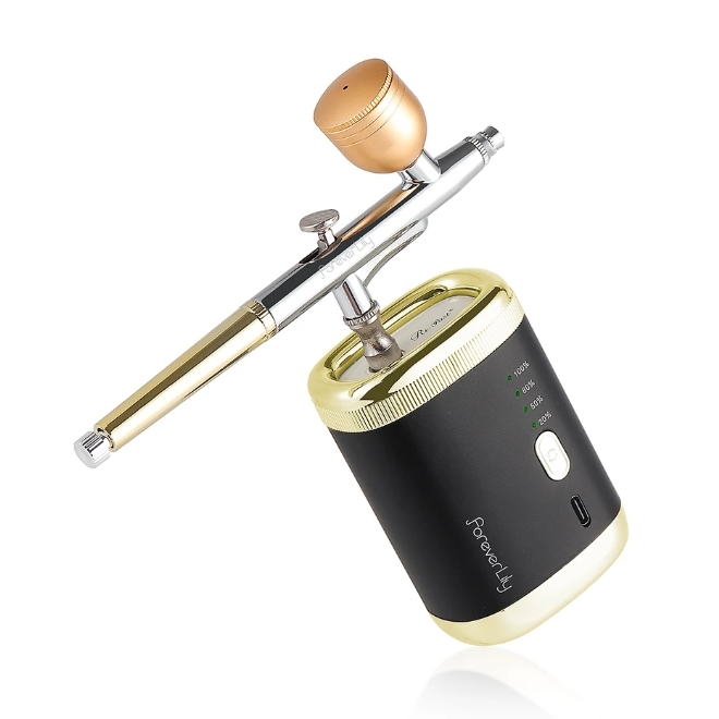 Foreverlily 다용도 에어 스프레이건 0.3mm노즐 3단 분사 압력 조절 USB충전식 배터리 잔량표시 39,700원