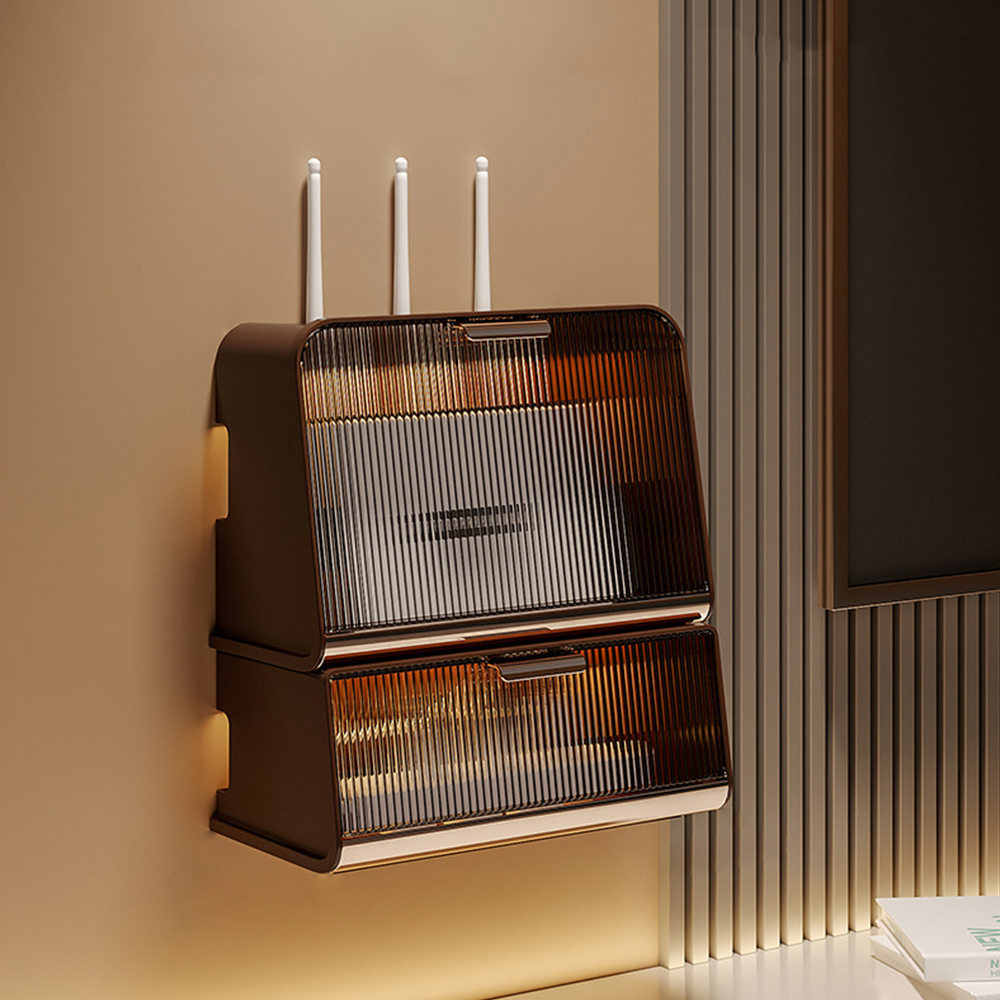 라라공방 인테리어 무타공 모던 멀티탭 셋탑박스 정리함 2단, 브라운 + 커피, 1개 17,690원