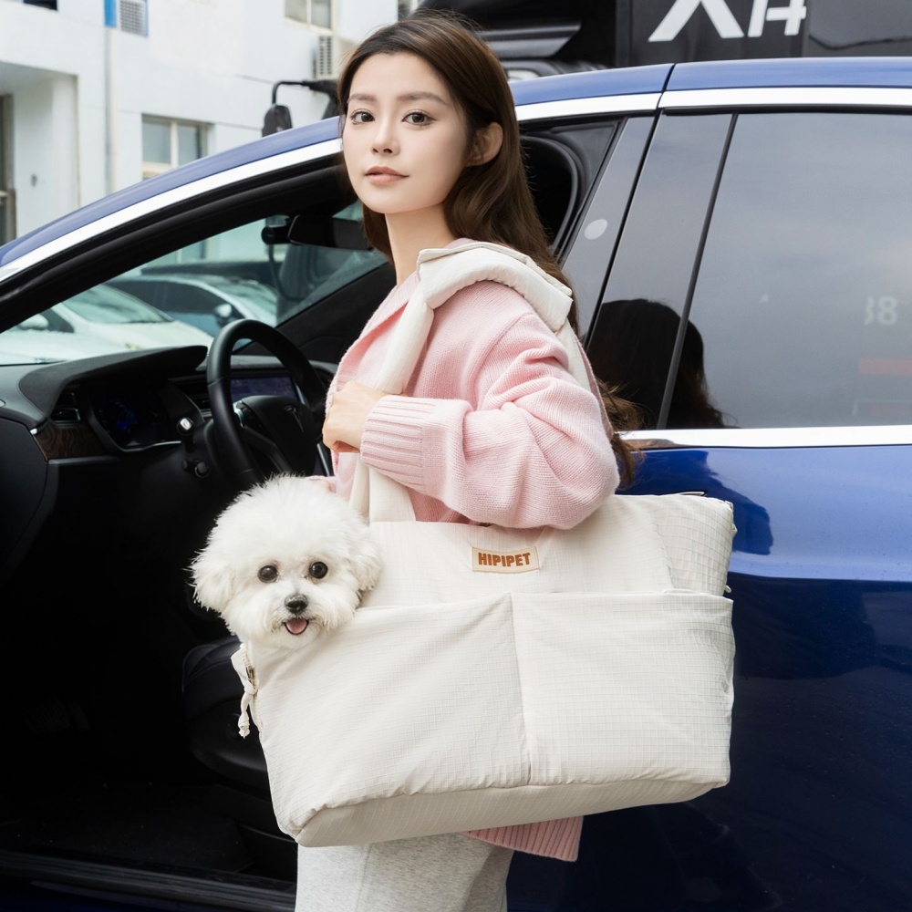 강아지 카시트 카시트 뒷자석 이동가방 애견 카시트 이동가방 숄더백 애견카시트, 1개, 미색 58,000원