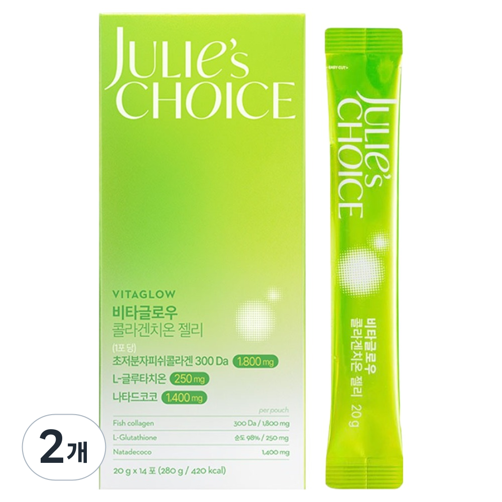 줄리스초이스 비타글로우 콜라겐치온 젤리 14p, 2개, 14회분 46,800원
