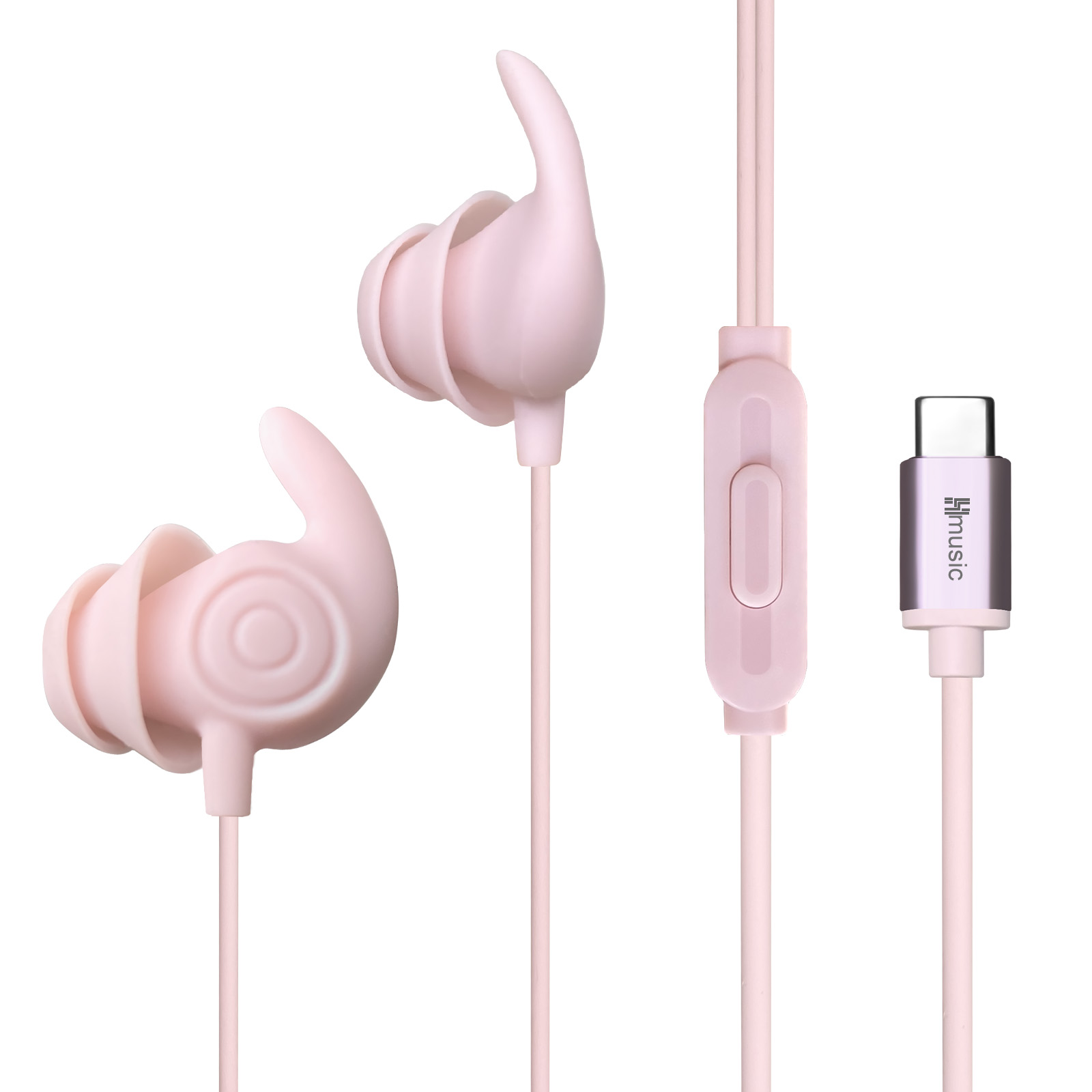 Hmusic 소음 차단 C타입 수면 유선 이어폰 WE01, 핑크 32,900원