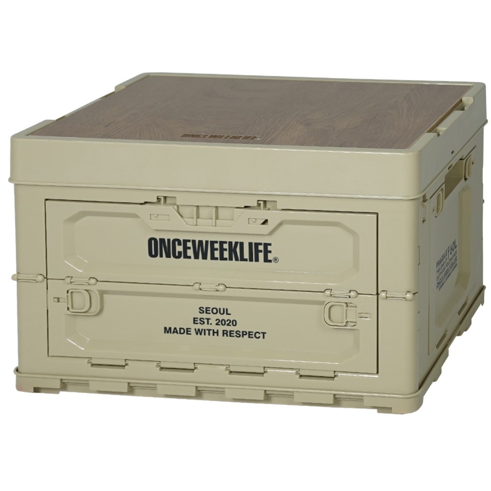 원스위크라이프 아웃도어 캠핑테이블 폴딩박스 4면 멀티 오픈형, 베이지 29,990원