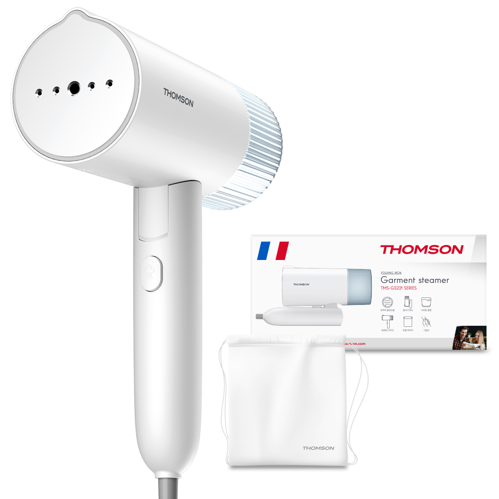 프랑스 톰슨 접이식 파워스팀 초고속예열 핸디형 2in1 원터치 스팀다리미 + 파우치 세트 40,900원