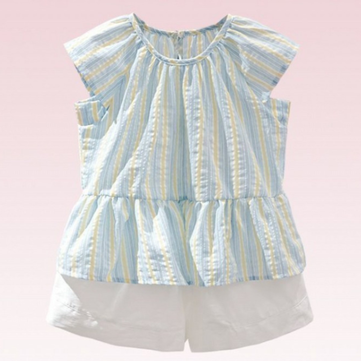 해피유통어린이 여름 스트라이프 민소매 탑과 반바지 신선하고 귀여운 조합14세 이상 XG03 31,770원