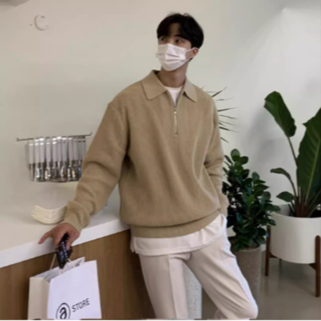 코엑티 남성 반집업 카라 스웨터 니트 자켓 긴소매 긴팔티 17,800원