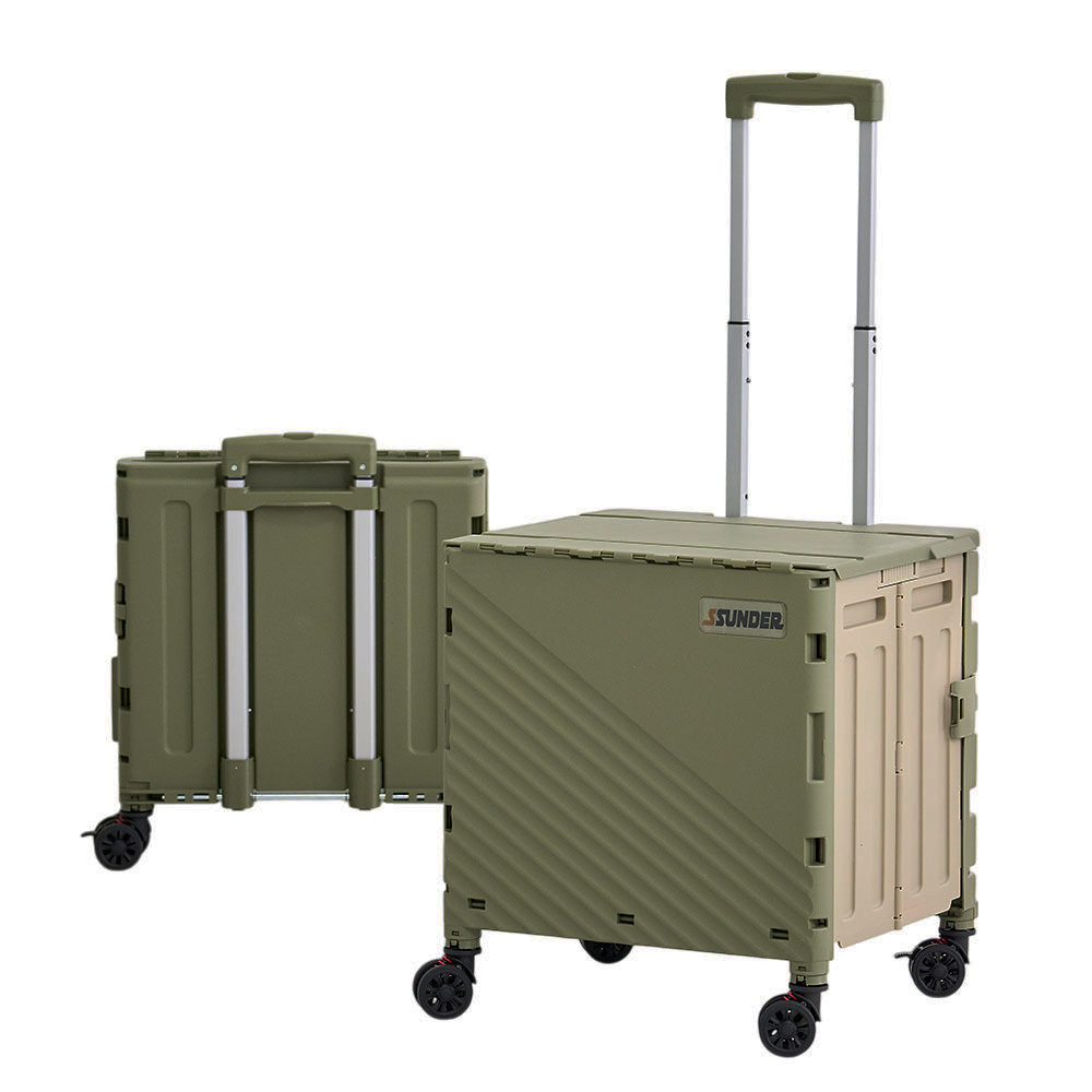 썬더월드 접이식 쇼핑카트 프리미엄 핸드 폴딩카트_60L, 1개, 카키+베이지 38,600원